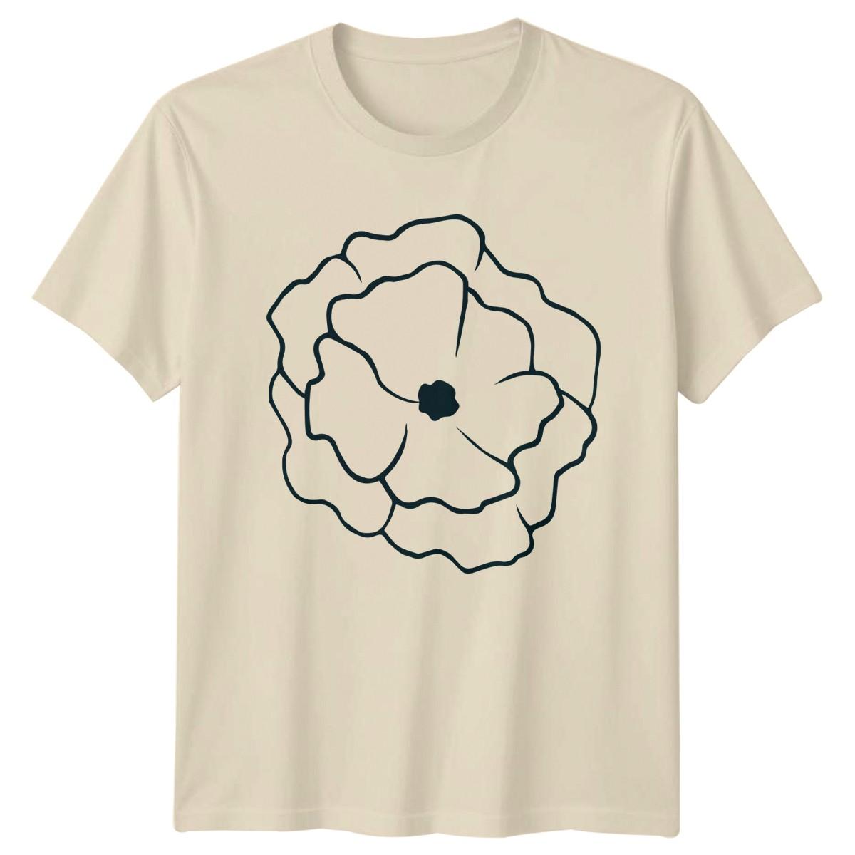 Minimalist Botanical Floral Line Art T-Shirt Outline Drawing Botanical XXXL