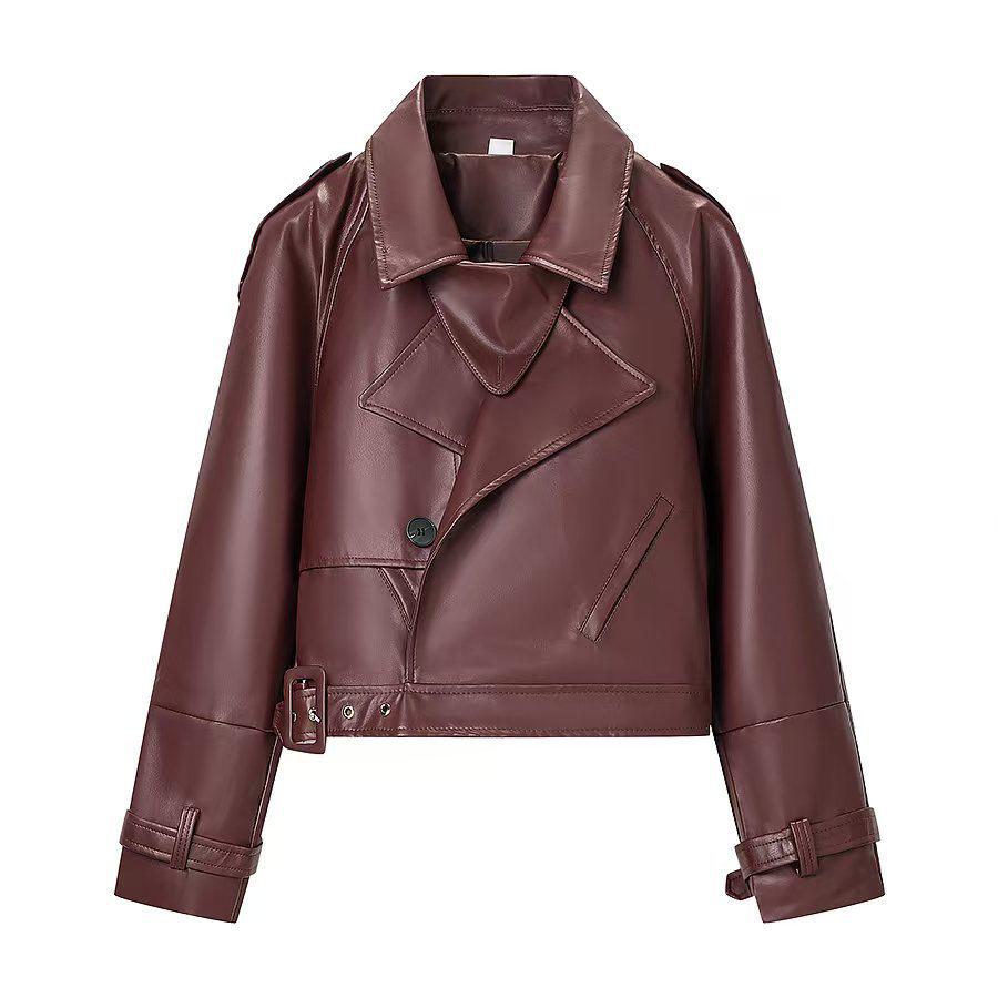Retro Leather Jacket for Women - European & American Street Style Autumn/Winter Collection
