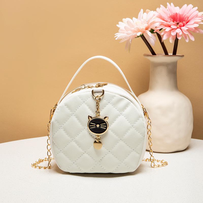 Women's Bag New Trendy Fashion Mini Small Bag Women's Chain Bag One Shoulder Crossbody Small Round Bag Women