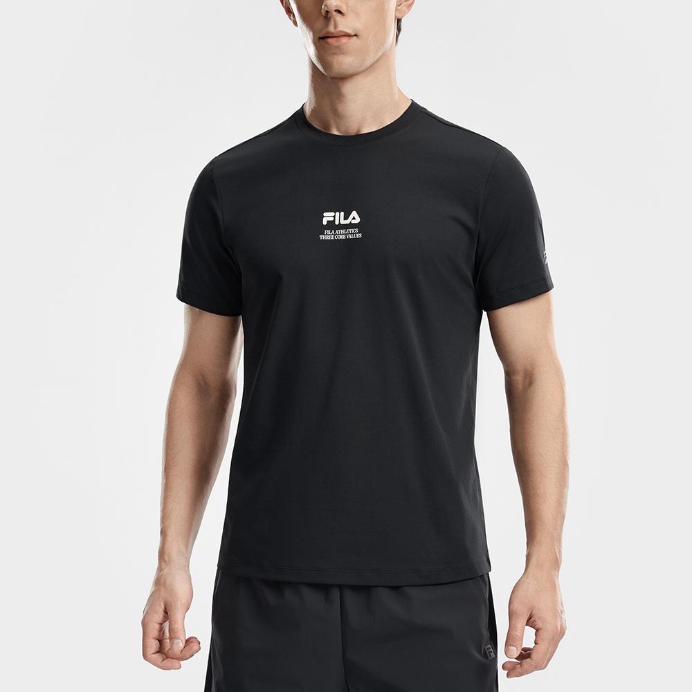 Fila Fitness Basic Knitted Round Neck Short Sleeve Quick Dry T-Shirt Men Tops A11M621110F-BK