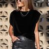 Autumn Winter Women's Burgundy Velvet T-Shirt Batwing Sleeve Crew Neck Casual Top