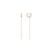 Monaco Z-shaped Chain Earrings for Women, 925 Silver, Pink Gold, Elegant and Delicate RE9989OX