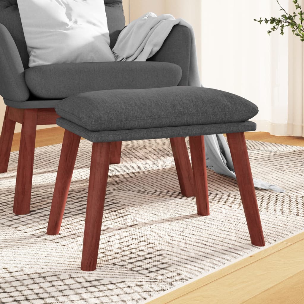 Footstool Dark Grey 45 X 29.5 X 35 Cm Fabric