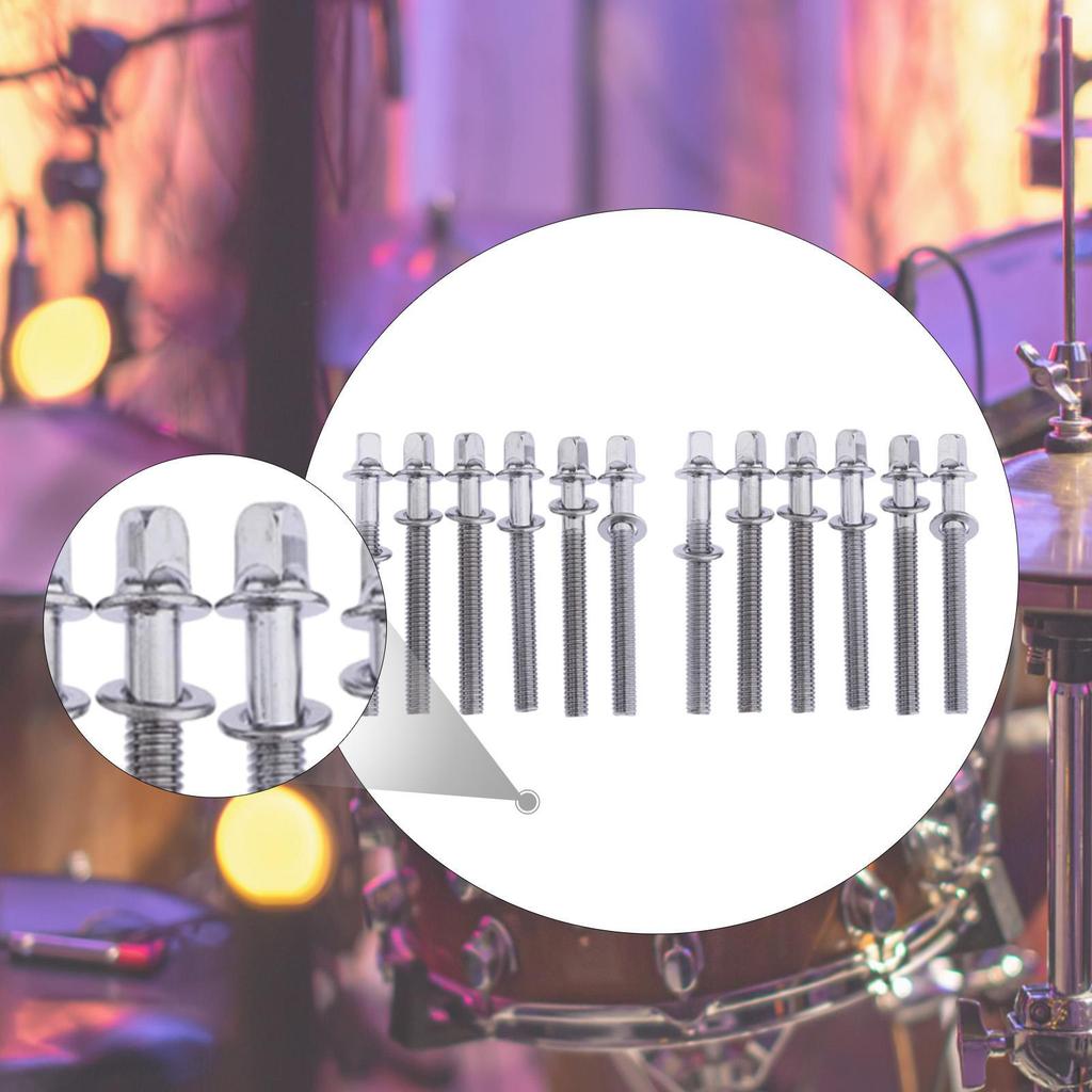 12 Pieces Drum Screw Kit Short Screws Repair Tool Metal Accessory Tension Rods