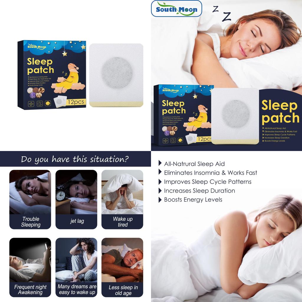 South Moon Sleep Patches For Deep Restful Sleep And Dream-free Nights 12pcs