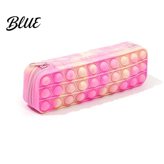 Pen Holder Silicone Tie-Dye Pencil Case Squeezable Soft Stationery Organizer for Kids Teens
