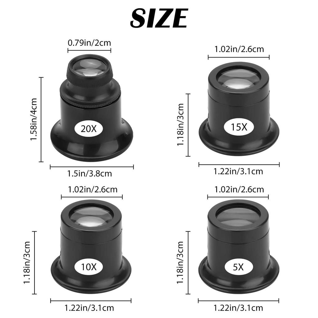 Monocular Eye Loupe Jewelers Eyepiece Magnifier Single Eye Repair   Magnifying Glass 5X 10X 15X 20X Watchmaker Loupe Eye Loop