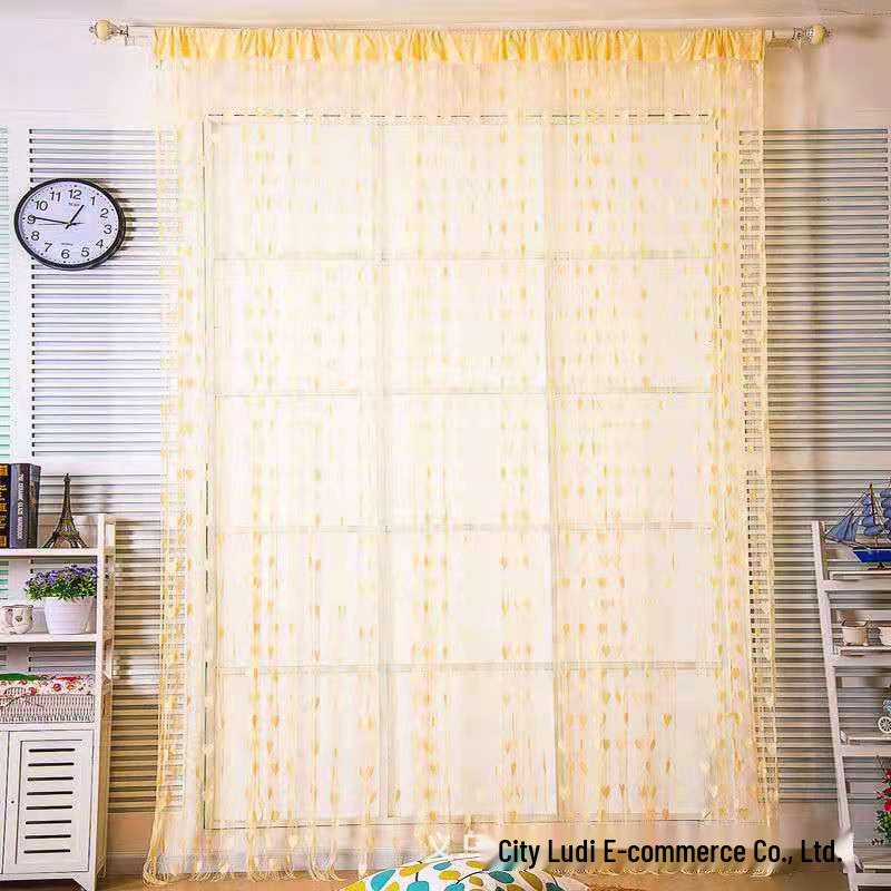 Korean Heart-Shaped Decorative Curtain for Wedding, Living Room, Bedroom, and Bathroom