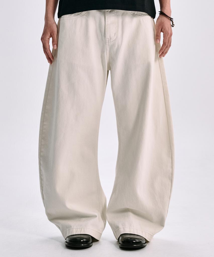 TAKEASY Cotton Curved J Pants (Cream)