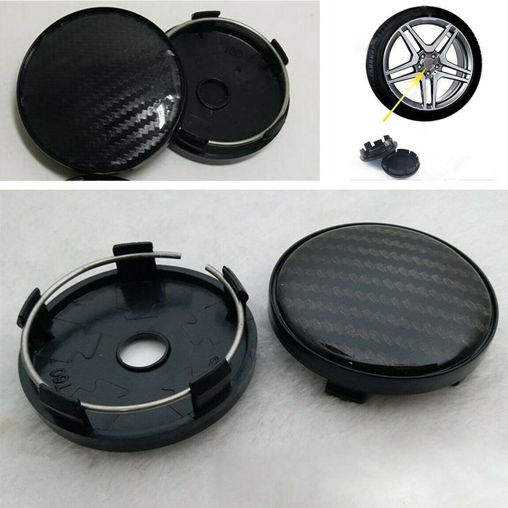 4Pcs 60mm/58mm Carbon Fiber Pattern Car Wheel Center Hub Caps Decorative Covers