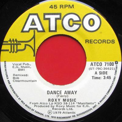 7inch Record ROXY MUSIC - Dance Away / Trash 2 ATCO7100 ATCO Records 1979 Canada Rock Used