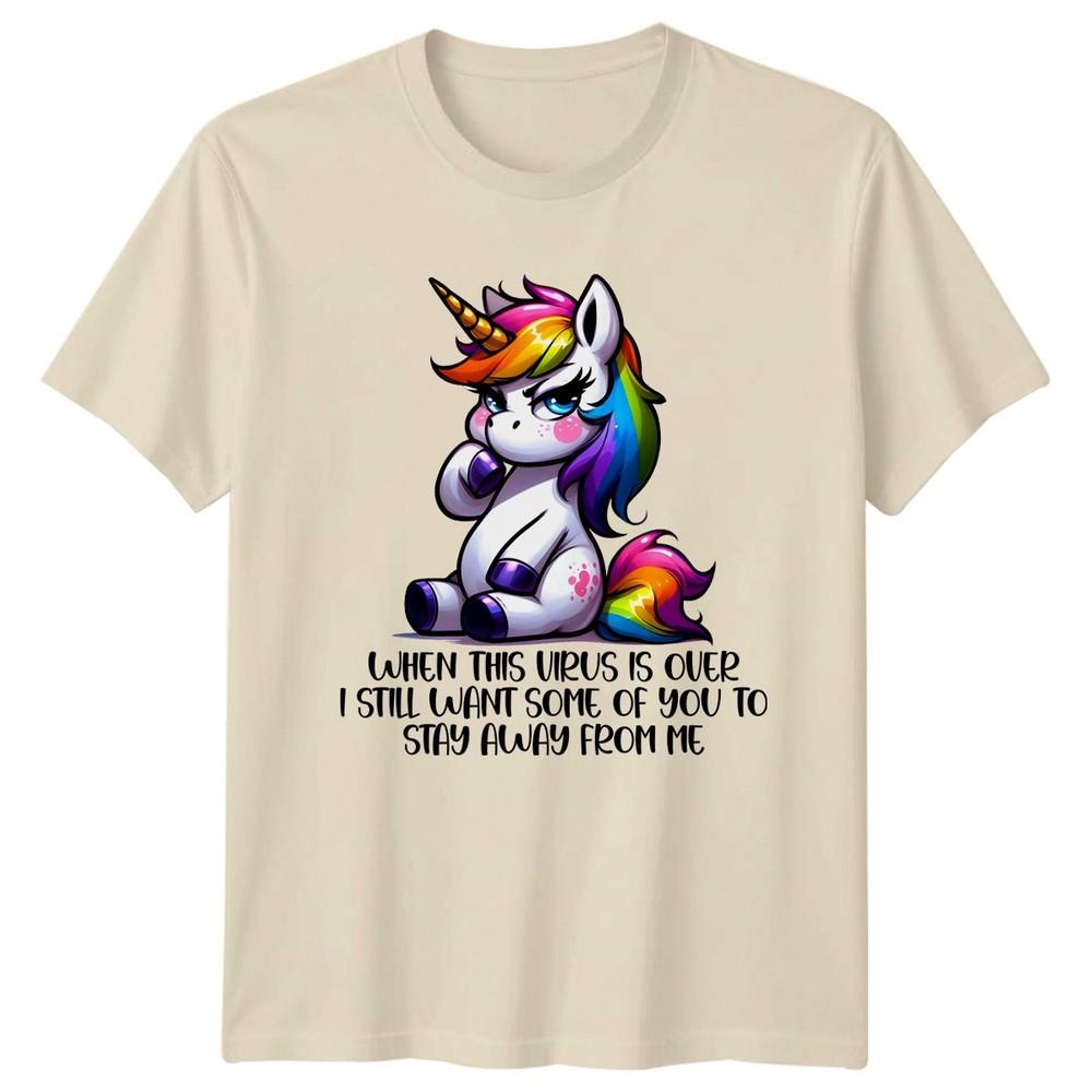 When This Virus Is Over I TShirt Sarcastic Unicorn Humour Birthday Gift