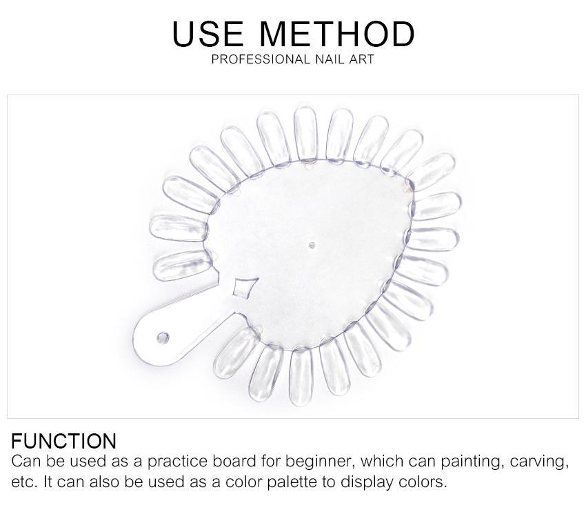 kads 21 PCS False Nail Tips Transparent White Heart-shaped Nail Palette UV Gel Polish  Nail Practice Swatch