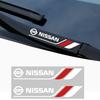CEXDDH1 2PCS Car Window Wiper Stickers For X-trail Almera Juke Sentra Navara Leaf Car Crystal Emblem Auto Decor Decals