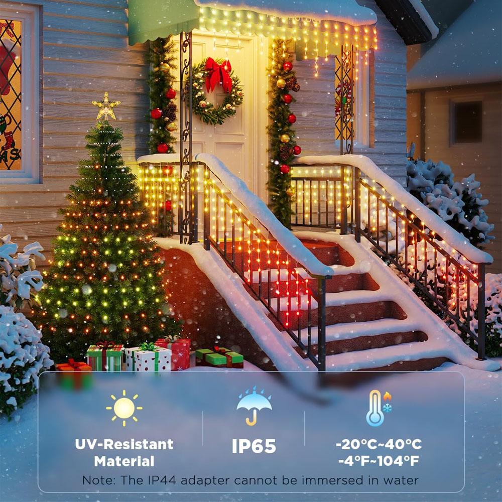 Christmas Gifts 1.8M/5.9Ft 400Leds Christmas Tree String Lights Color Changing Indoor Decor Lights For Holiday Home Decor