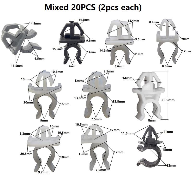 20 PCS Car Fastener Hood Bonnet Prop Rod Support Clip nylon plastic retainer for Toyota Nissan Benz Hyundai Honda 20Pcs