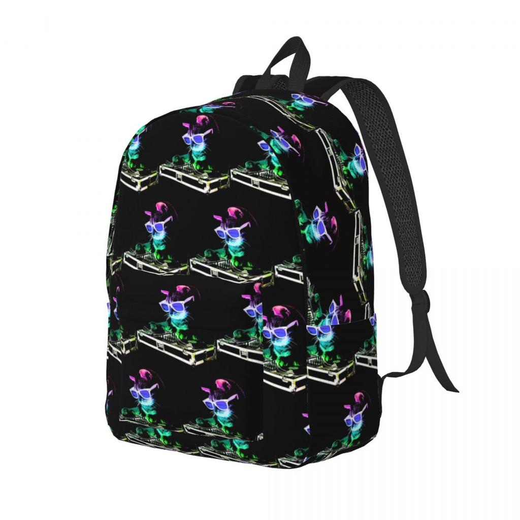 House Cat Rainbow Dj Kitty Backpack Hot Sale Daypack Large Capacity Children BookBag School Bag Shoulder Bags for Men Women