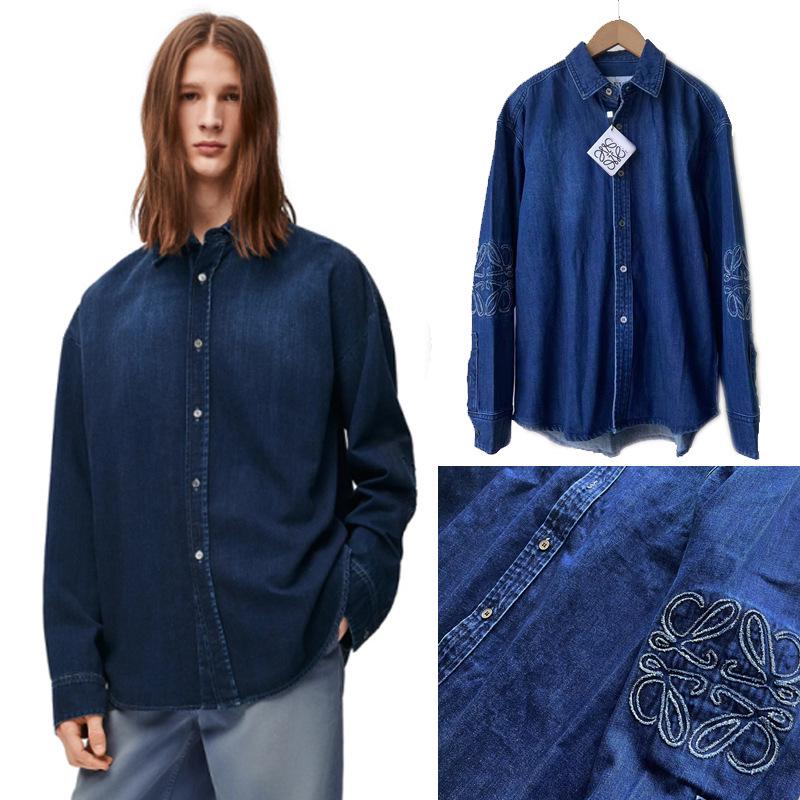 

В наличии Унисекс джинсовая рубашка со стильным патчем LO и вышитым логотипом S In Stock