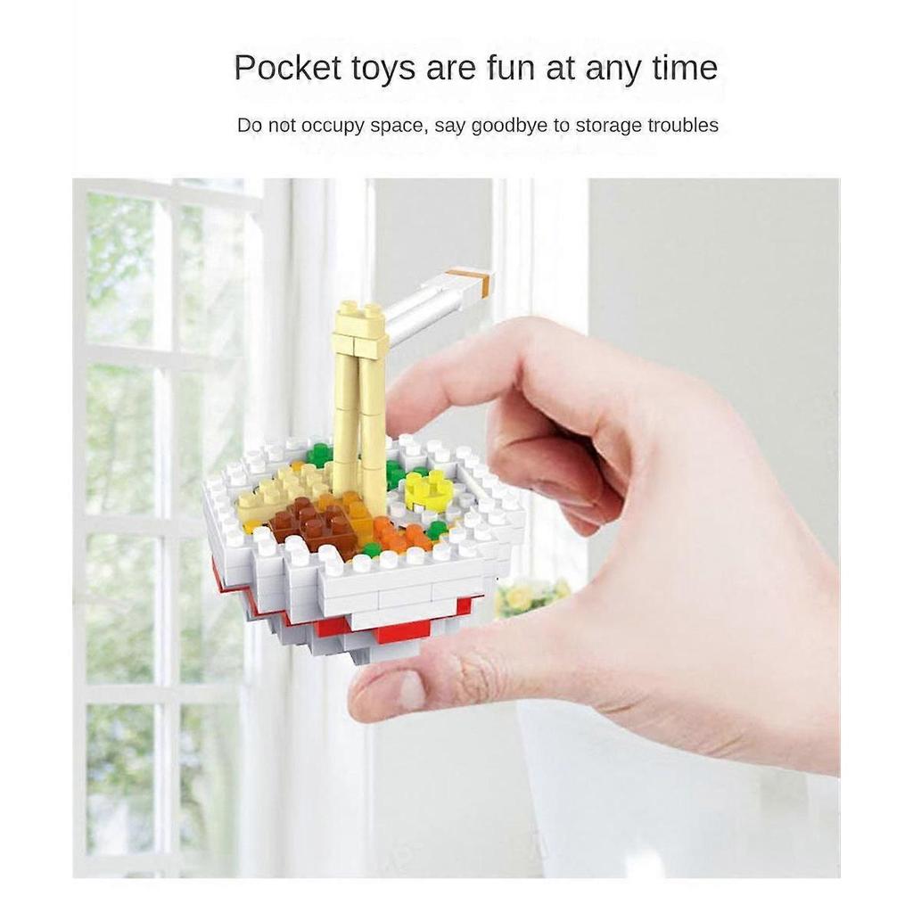 French Fries Sushi Mini Building Blocks Children's Toys Food Modeling Building Blocks Fast Food Burger Ice Cream