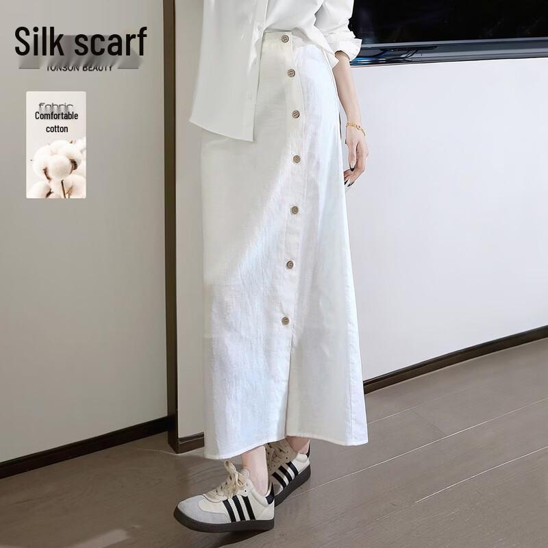 Women's Linen Blend High-Waisted Straight Skirt