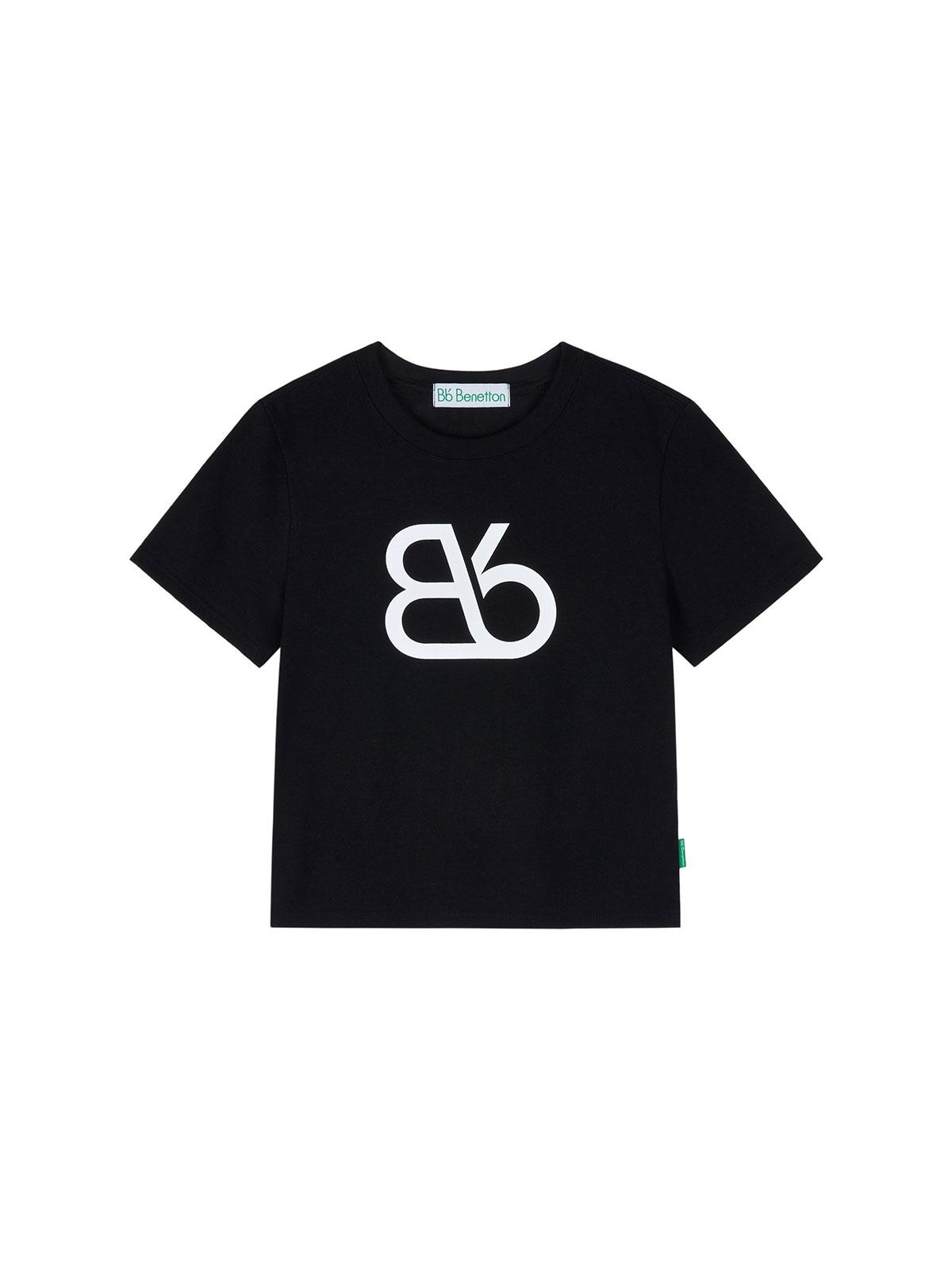 B-Flat Benetton Большая футболка Bibi с коротким рукавом укороченная (черный) S