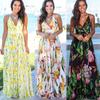 Elegant Women's Boho Long Maxi Dress With Floral Prints For Summer Parties And Beach Events