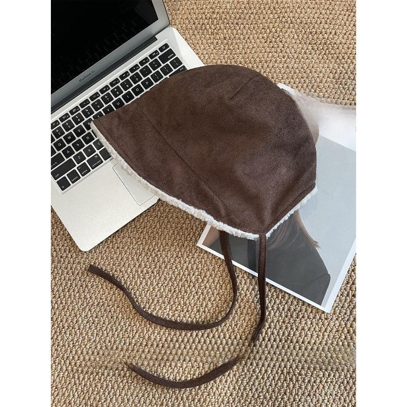 New Style Suede Warm Ear Protection Hat for Women Korean Style Ins Temperament Retro Face Small Lei Feng Hat