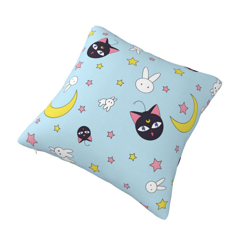Custom Luxury Sailors Moon Cartoon Cushion Cover Soft Luna Cartoons Throw Pillow Case