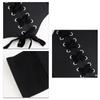 Elastic Waist Belt Stretch Lace Up Fashionable Elegant PU Wide Corset Belt for Women Black Free Size