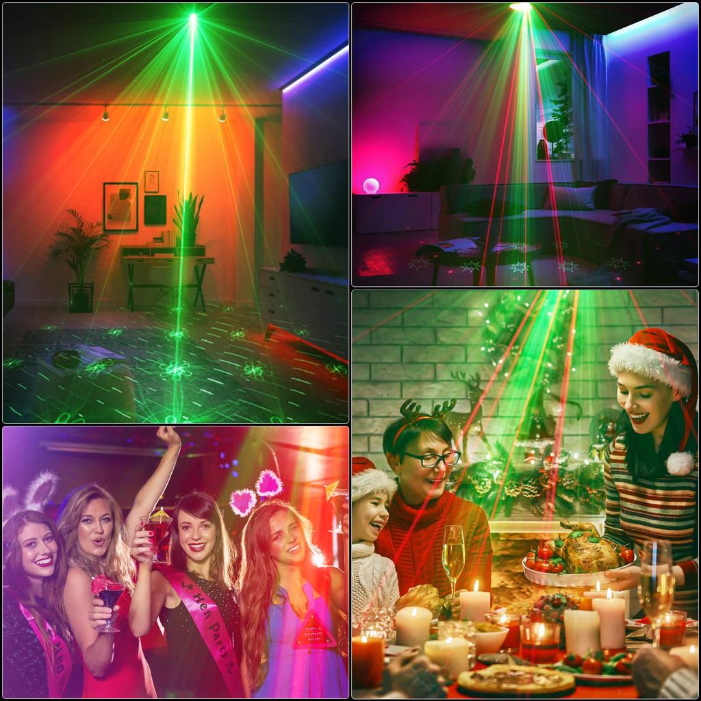 Partylicht Discolicht RGB Laser Bühnenlicht Bühnenbeleuchtung Bühnenlicht Bühnenlicht Multicolor Bühneneffektlicht Mini LED Spiegelkugel Sound
