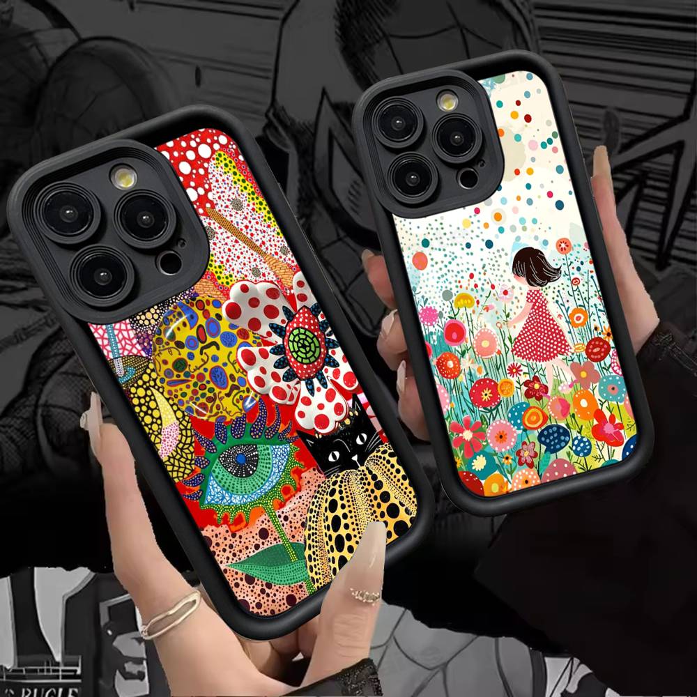 Popular Art Y-Yayoi KusamaS Phone Case For iPhone 17 16 15 13 11 12 14 Pro Max Plus Silicone Cover Shell