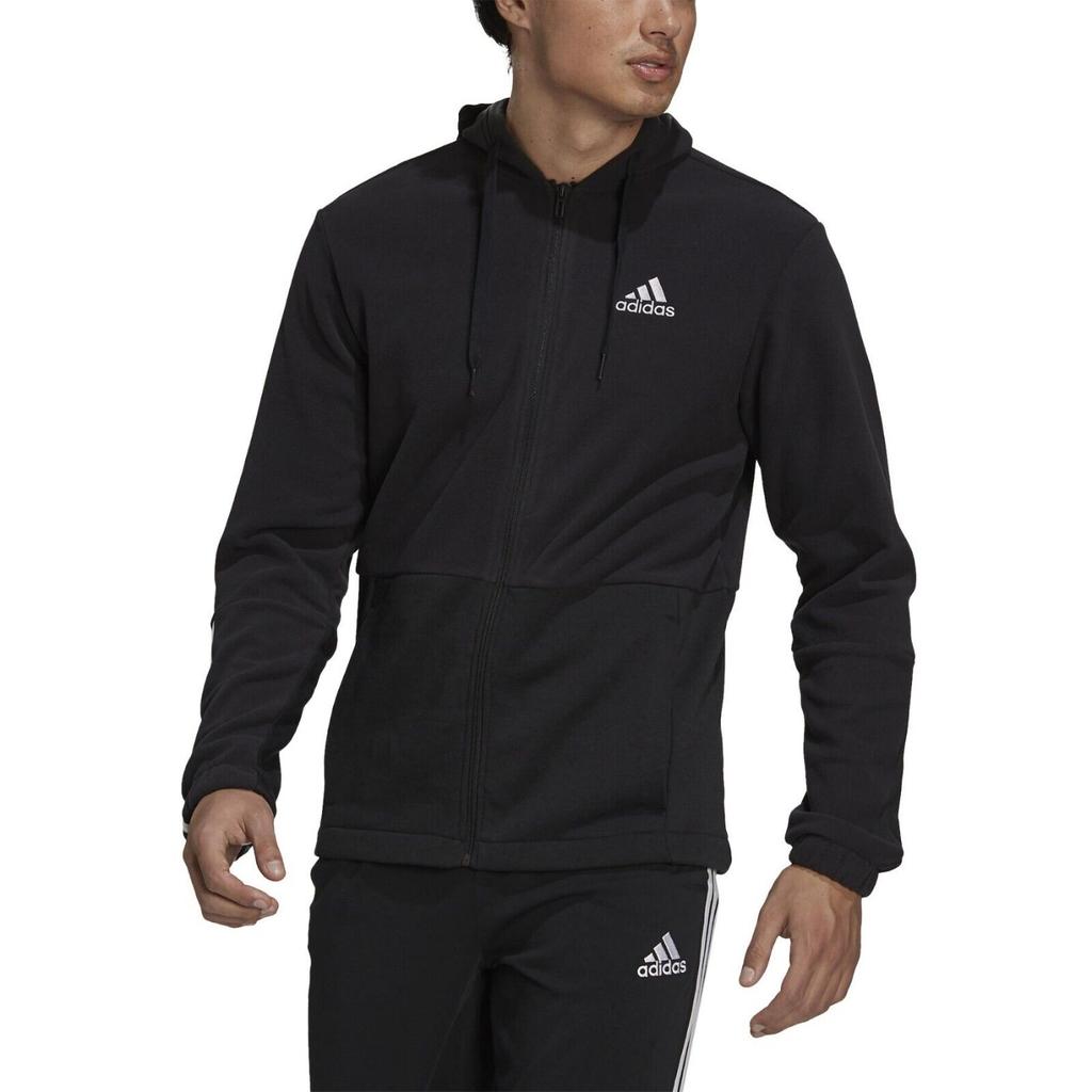 adidas Logo Zip Jacket Men Jackets Black GV5297