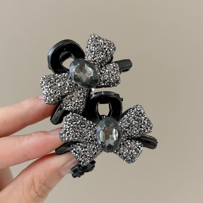 Black Elf Ear Bow Hair Claw Clip - Princess Style Hair Accessory