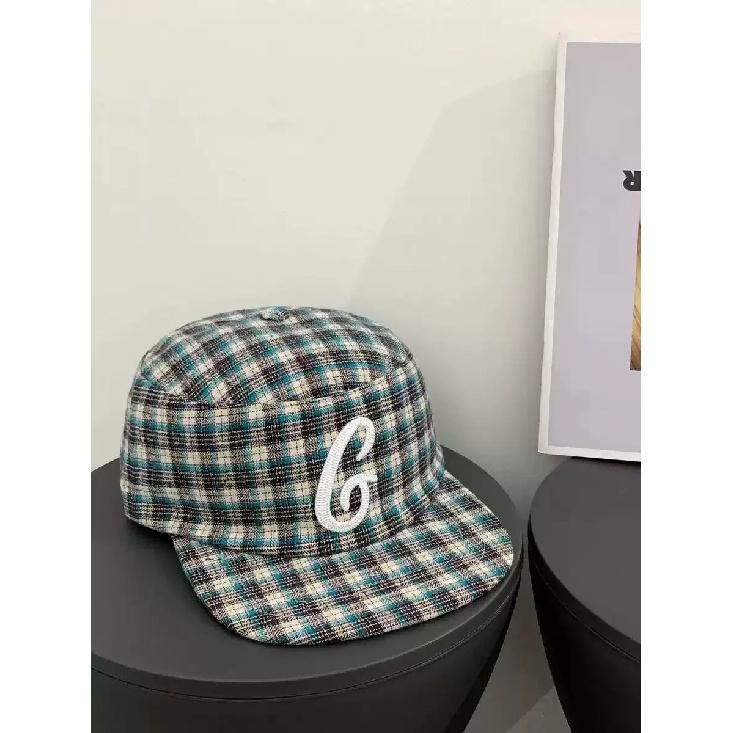 American-style letter embroidered baseball cap for women, two-tone, flat top, wide brim, large head circumference, makes face look smaller, trendy