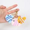 Handmade Knitted Clownfish Keychain - Cute Crochet Wool Yarn Ornament