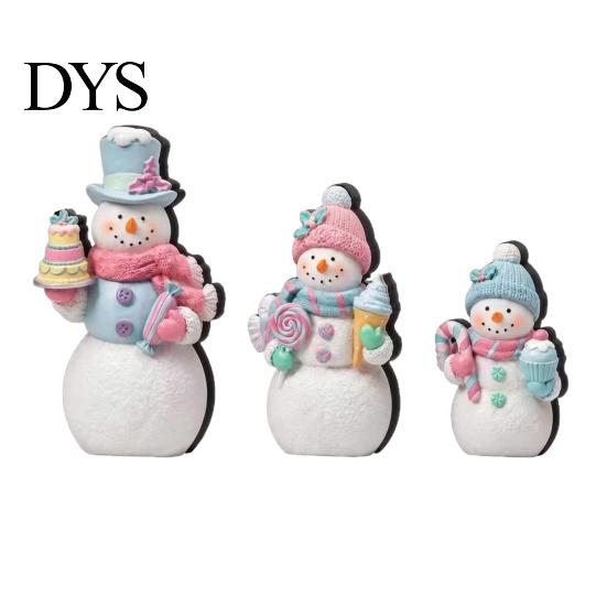 Christmas Wood Desktop Decor 3Pcs Wooden Tabletop Decor, Cute Snowman Gingerbread Man Figurines, Gift for Home Table Centerpiece, Rustic Ornaments
