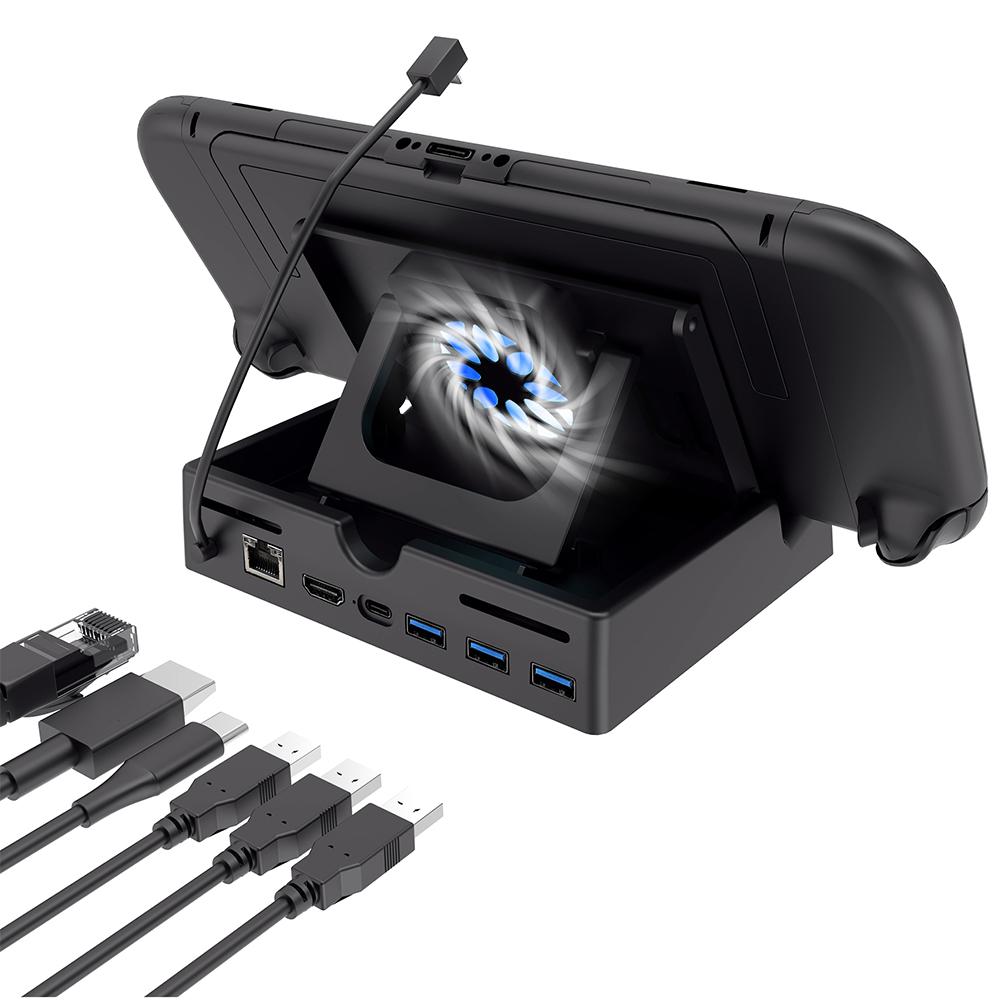 For Switch 2 Host Cooling Fan Base Portable Charging Stand Charging Station 4k/60HZ HUB Expansion Stand for Nintendo Switch 2