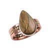 Natural Jasper Gemstone 925 Solid Sterling Silver TwoTone Gift Ring S.10 G8G14