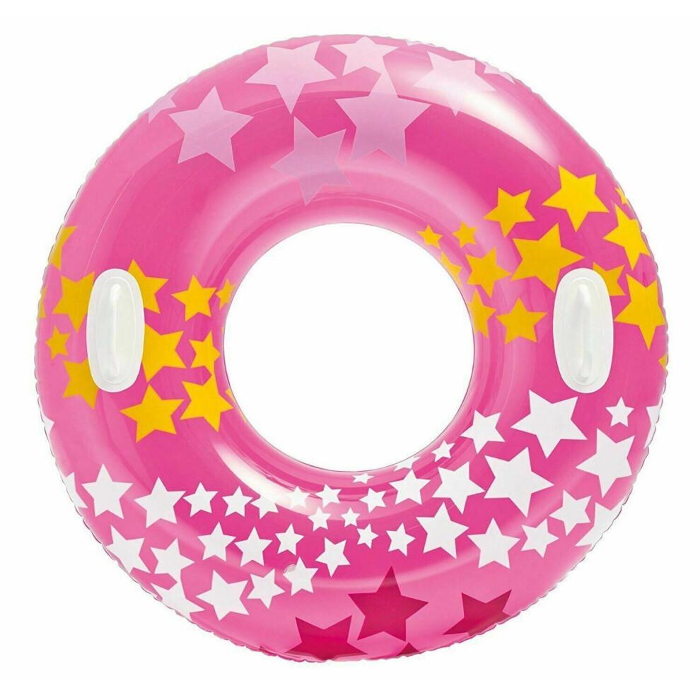 GEEZY 36" Intex Inflatable Tube Swim Ring with Handles Beach Pool Lilo Float Lounger