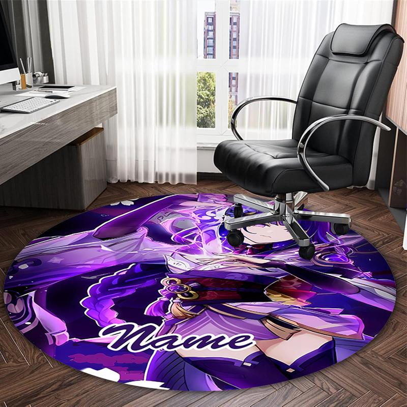 Customizable Genshin Impact5 Round Non-Slip Carpet - Ideal for Garden, Picnic, Office, Perfect for Decoration, Suitable For All Seasons