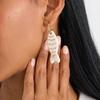Stainless Steel Cartoon Fish Drop Earrings For Women Colorful Enamel Striped Fish Earring Summer Beach Party Trend Jewelry Gift