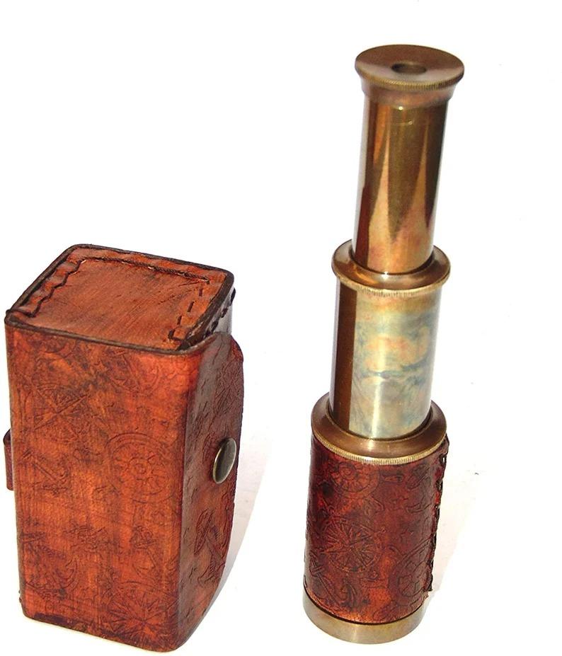 Beautiful Victoria Marine pocket mini telescope navy sailor Gift leather bag- antique telescope- vintage telescope nautical