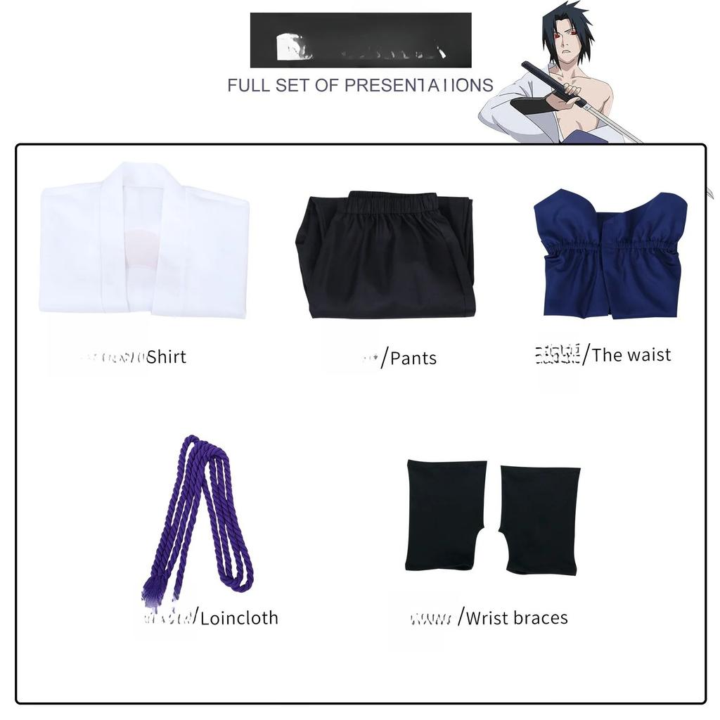 Anime Uchiha Sasuke Cosplay Outfit Halloween Costume Party Role Play Uniform Comic Clothes Outfit
