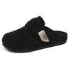Suede Leather Open Back Casual Shoes Mules Men Backless Loafers Slippers Half Shoes Slip On Semi Drag Flats Man Slides Sandals