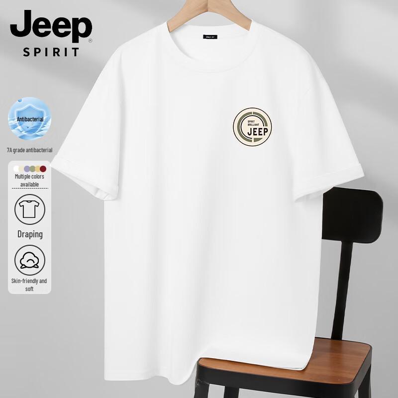 JEEP SPIRIT Men s Antibacterial Skin-Friendly Round Neck T-Shirt L