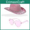 Cowboyhatt Halloween-set med glitterränder och glasögon för kostymtillbehör