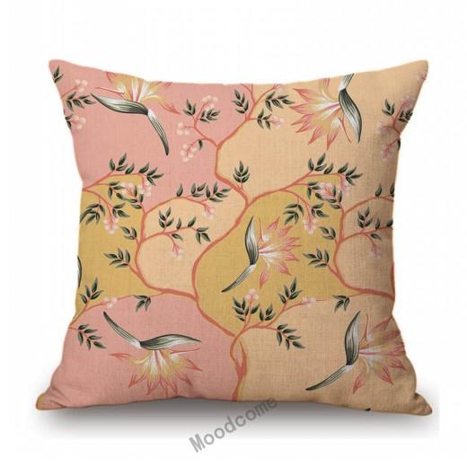 Morandi Color Jungle Flower Tropical Plant Leaf Garden Pattern Home Decorative Sofa Throw Pillow Case Cotton Linen Cushion Cover