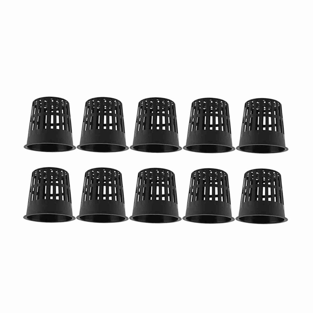 10pcsCelsiusSet   Safe Plastic Hydroponic Basket Cup for Garden Balcony Planting(Black)