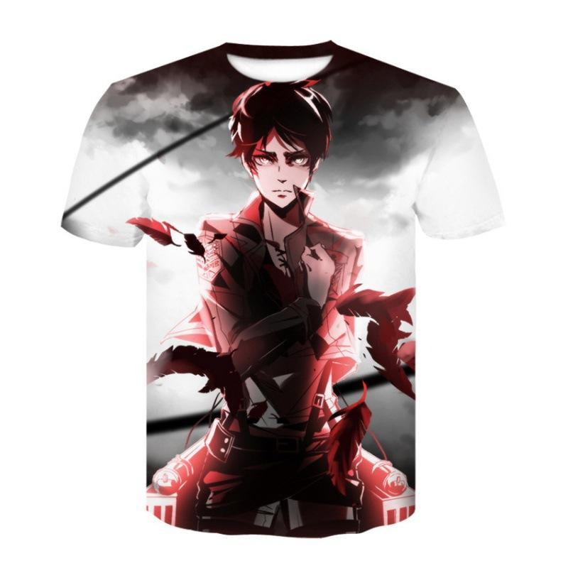 Fashion Attack on Titan 3D Printed T-Shirt, Anime Graphic Tee, Lightweight Polyester Breathable Casual Streetwear Clothes