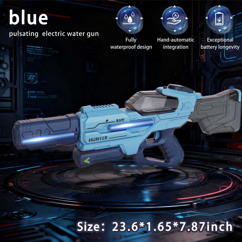 23.6in Electric Water Gun Toy High-Pressure Powerful Hand-Automatic Water Pistol Spray Blaster Beach Swimming Toys for Adult